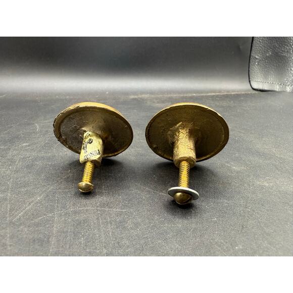 Vintage Brass Drawer Knobs with Ship Design – Nautical Hardware Accent - Picture 2 of 8